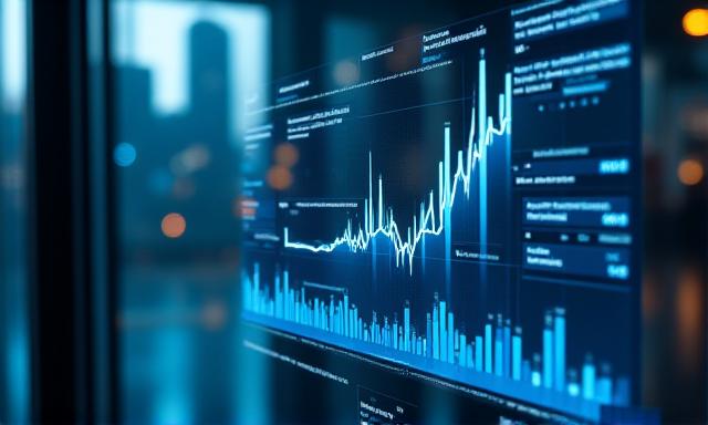High-tech digital dashboard showing real-time performance indicators